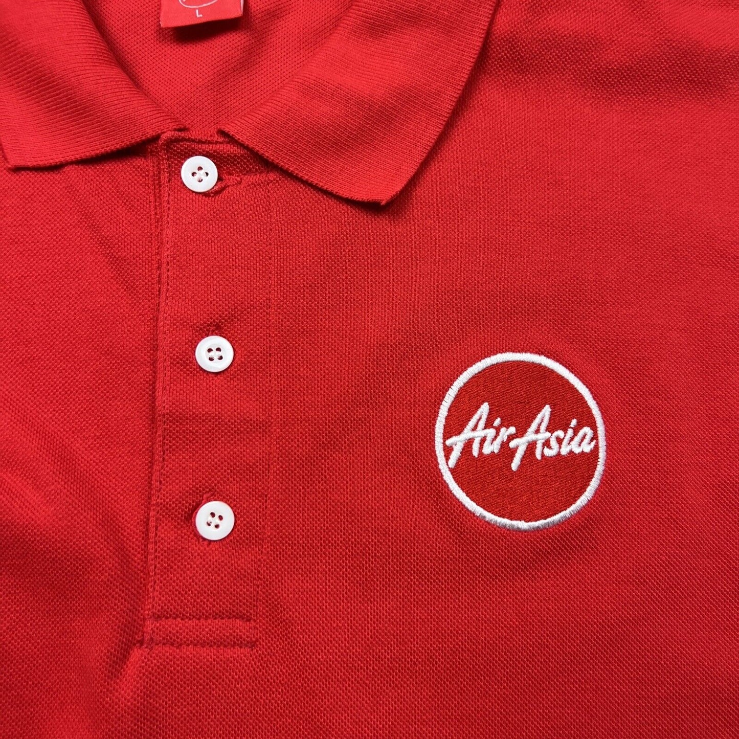 Air Asia Mens Red Shirt Sleeve Polo Shirt Size Large