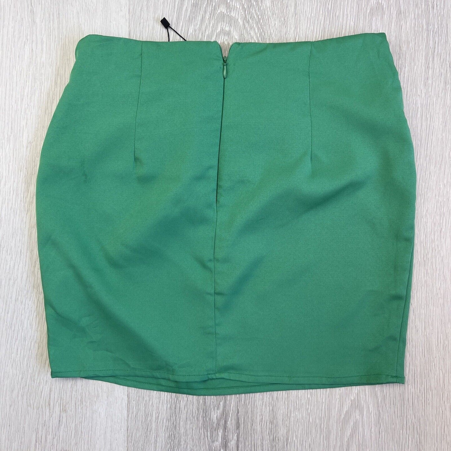 Prettylittlething Bright Green Woven Diamante Cut Out Micro Mini Skirt Size 10