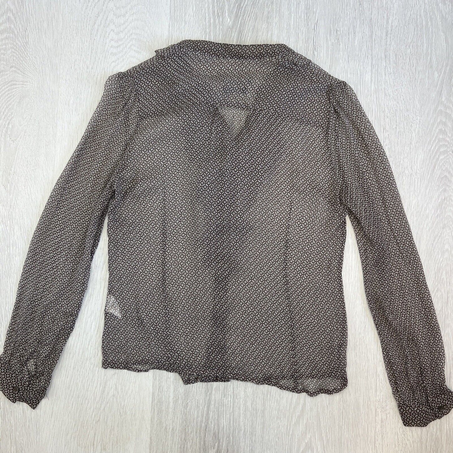 Sportscraft Womens Brown Silk Sheer Blouse Top Size 10