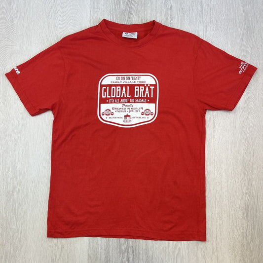 Global Brat Germany Its All About the Sausage Mens Red T-Shirt Size Small