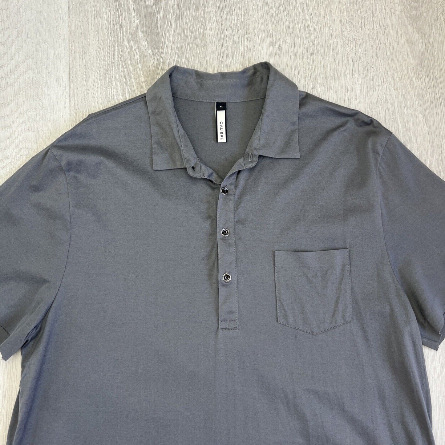 Calibre Mens Grey Short Sleeve Polo Shirt Size XL