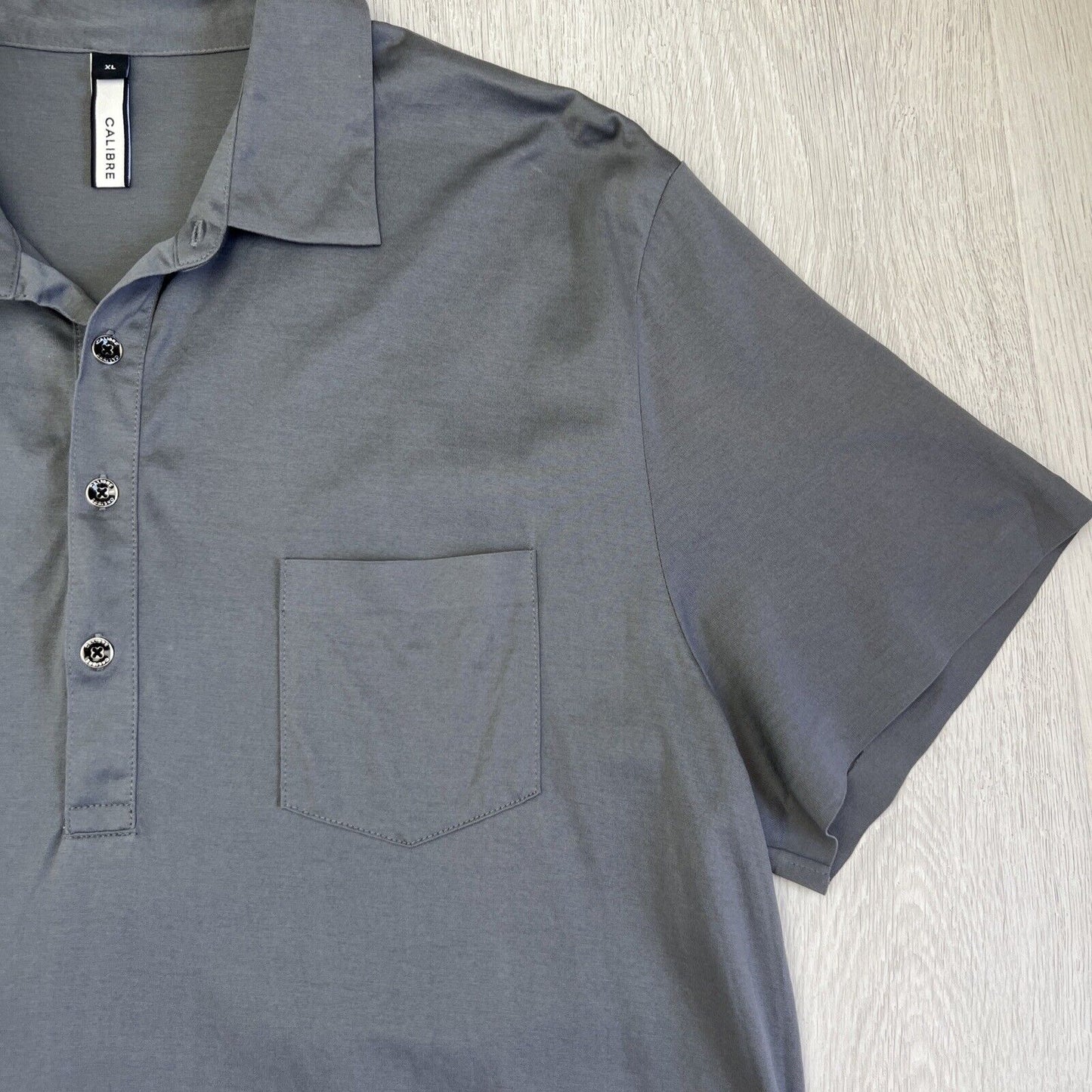 Calibre Mens Grey Short Sleeve Polo Shirt Size XL