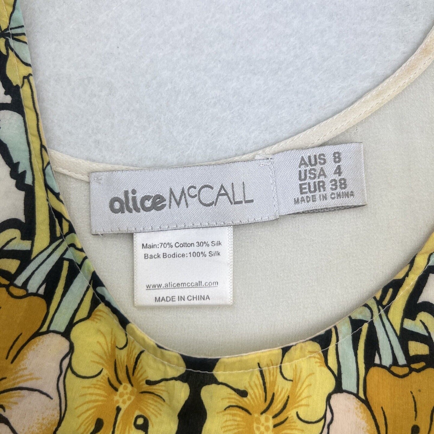 Alice McCall Womens Silk Blend Tank Top Size 8