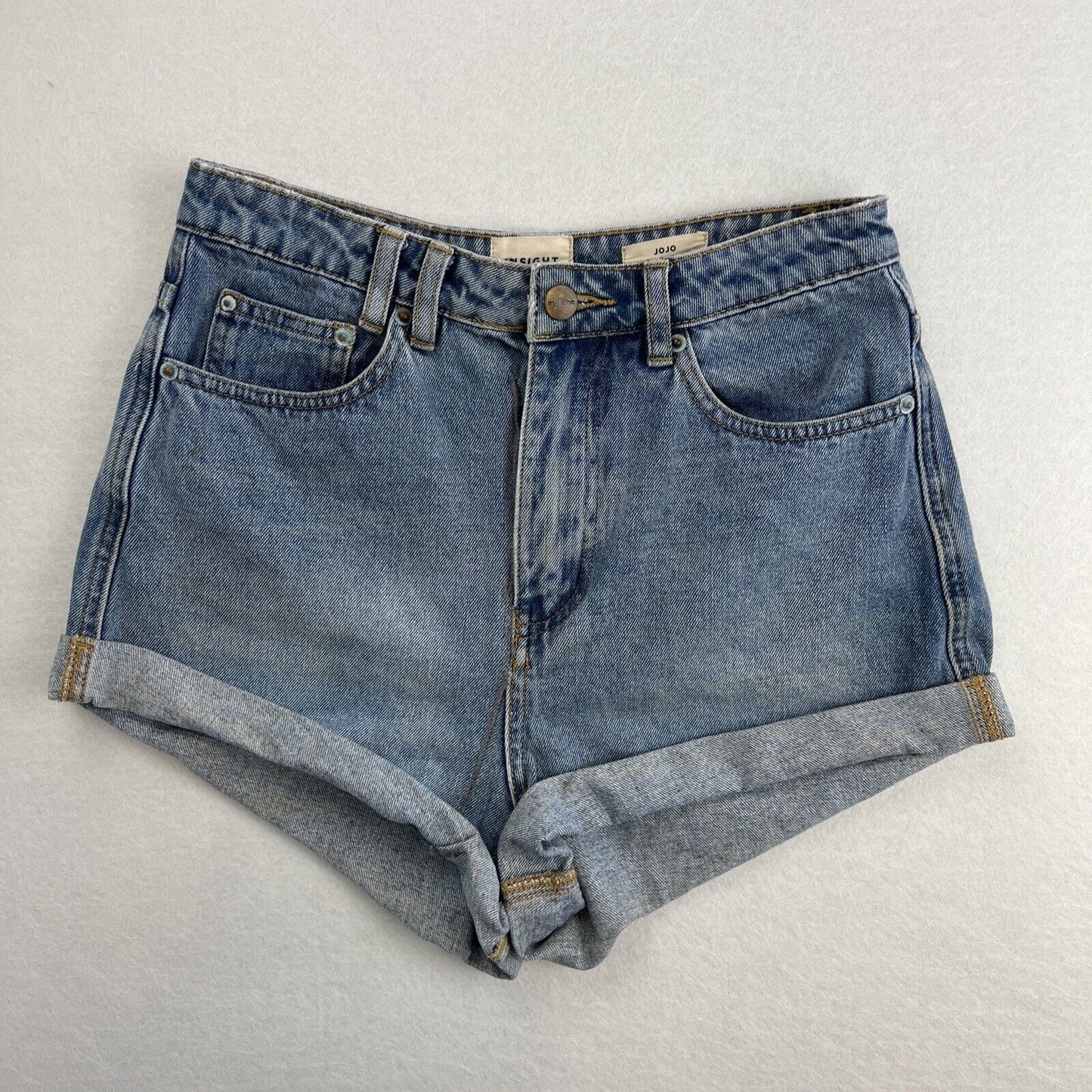 Insight Denim Jo Jo High Turn Up Womens Shorts Size 26