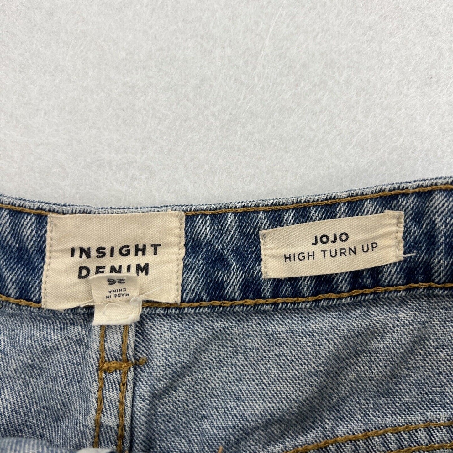 Insight Denim Jo Jo High Turn Up Womens Shorts Size 26