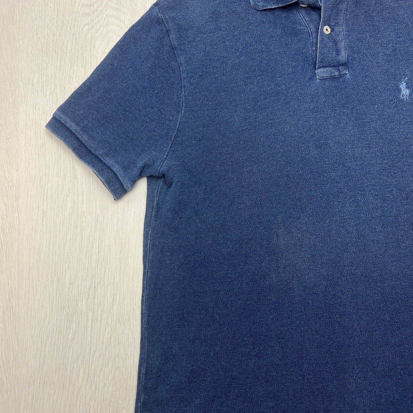 Polo Ralph Lauren Mens Blue Custom Slim Fit Polo Shirt Size Medium