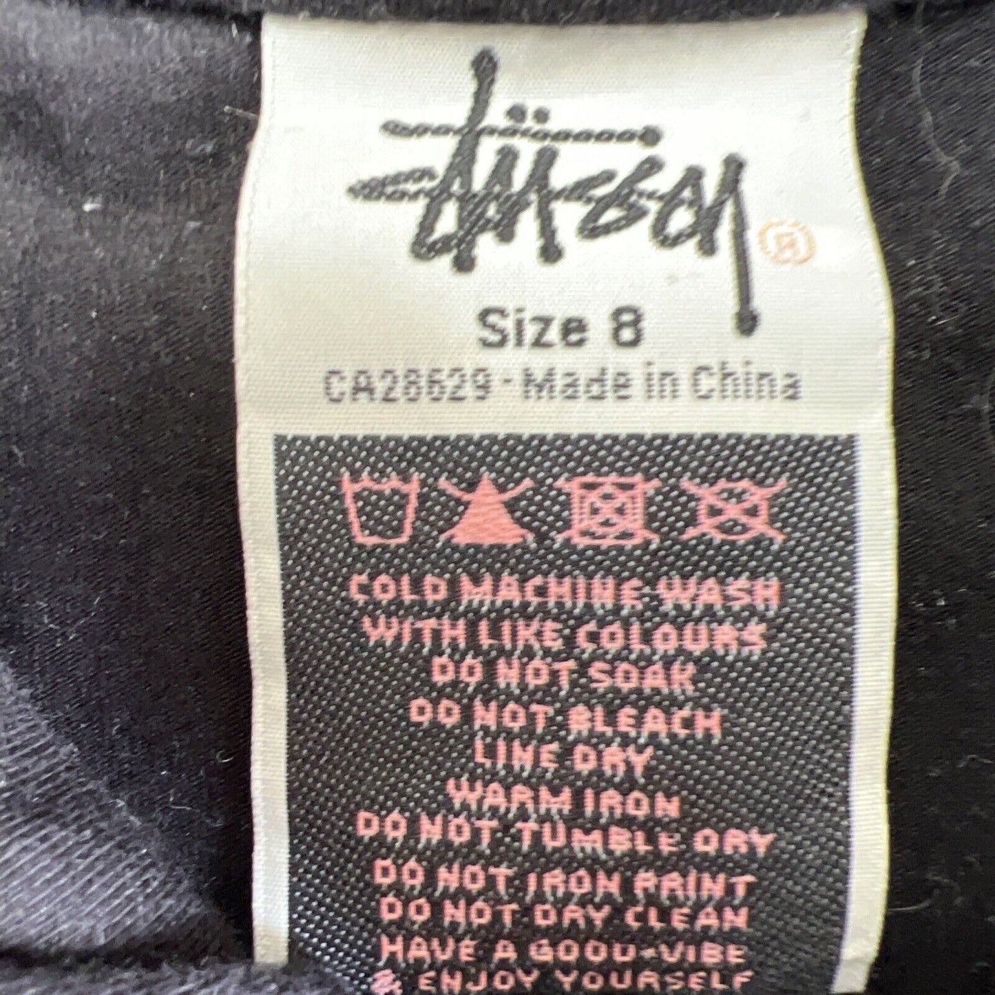 Stussy Womens Cropped Zip Up Taped Sweatshirt Size 8