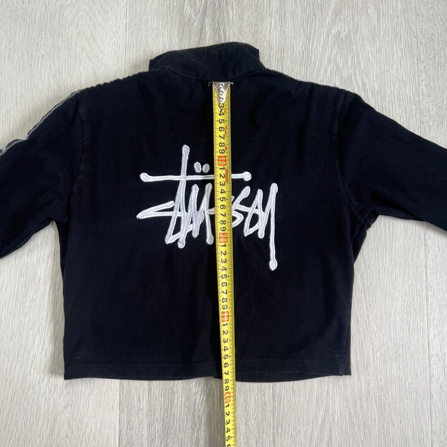 Stussy Womens Cropped Zip Up Taped Sweatshirt Size 8