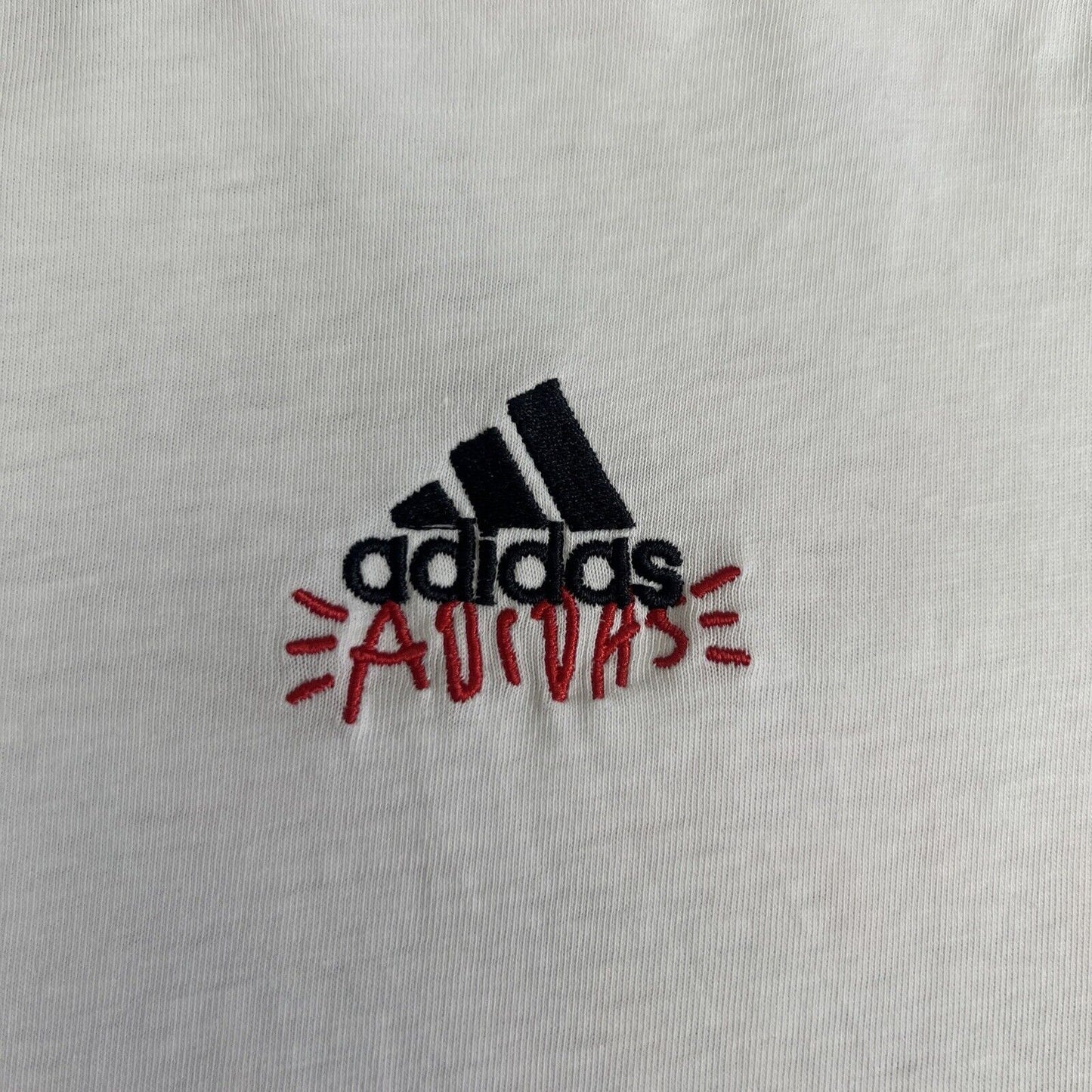 adidas Mens White T-Shirt Size XL (2 Small Holes)