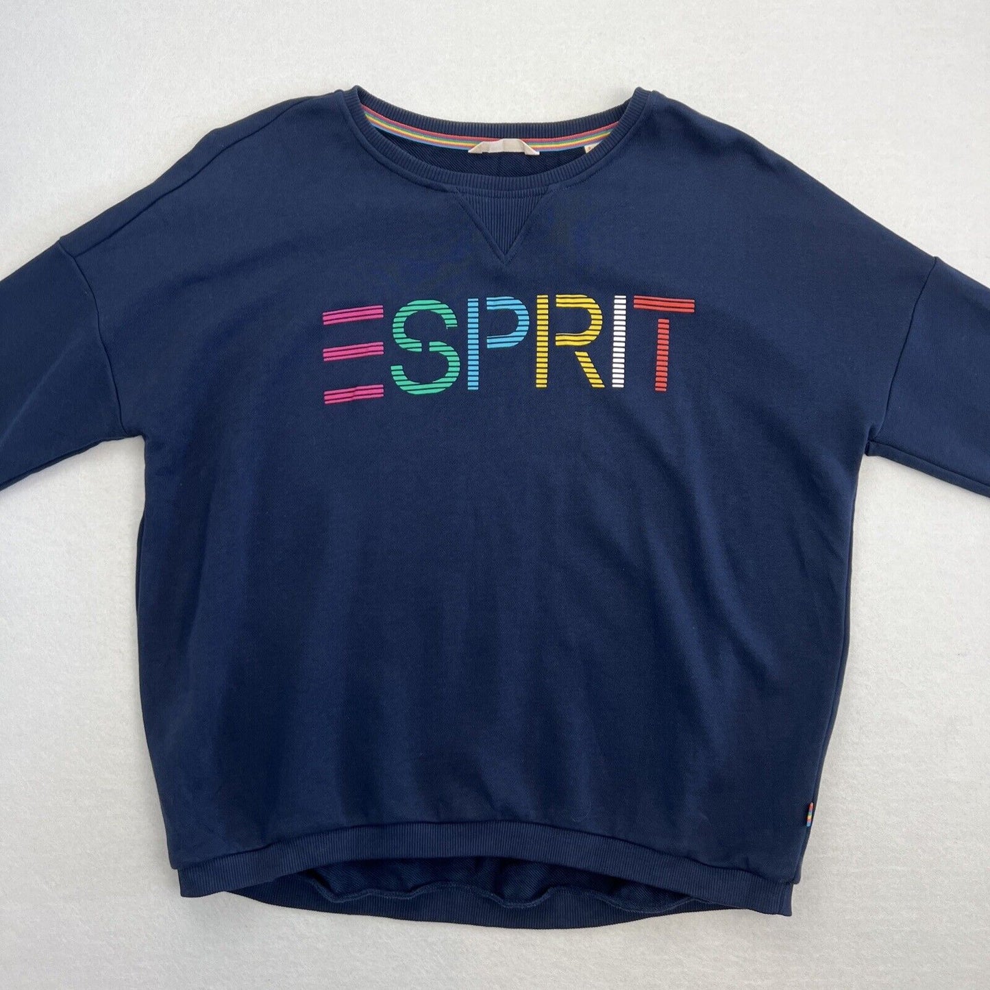 Esprit Womens 2/3 Sleeve Navy Oversized Sweatshirt Size XS