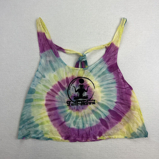 Full Moon Tie Dye Womens Cropped Tank Top One Size