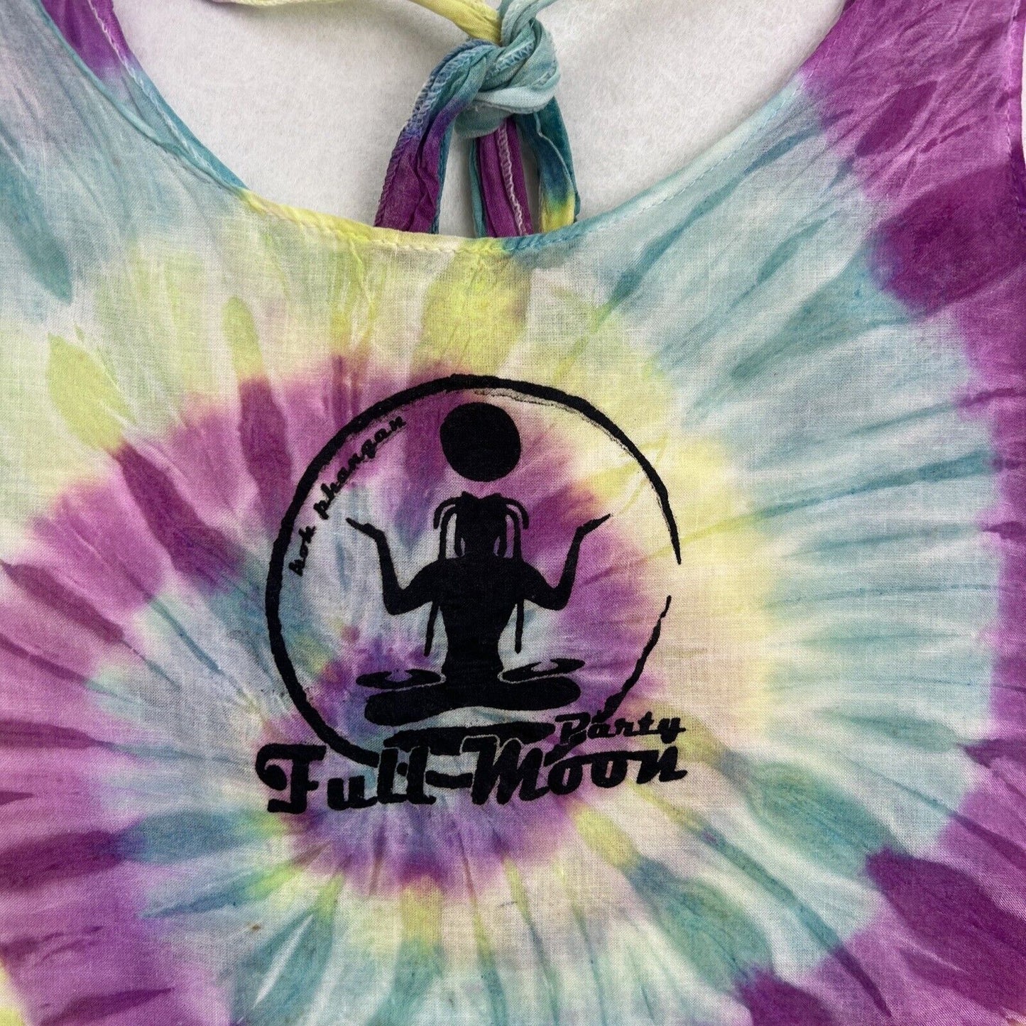 Full Moon Tie Dye Womens Cropped Tank Top One Size