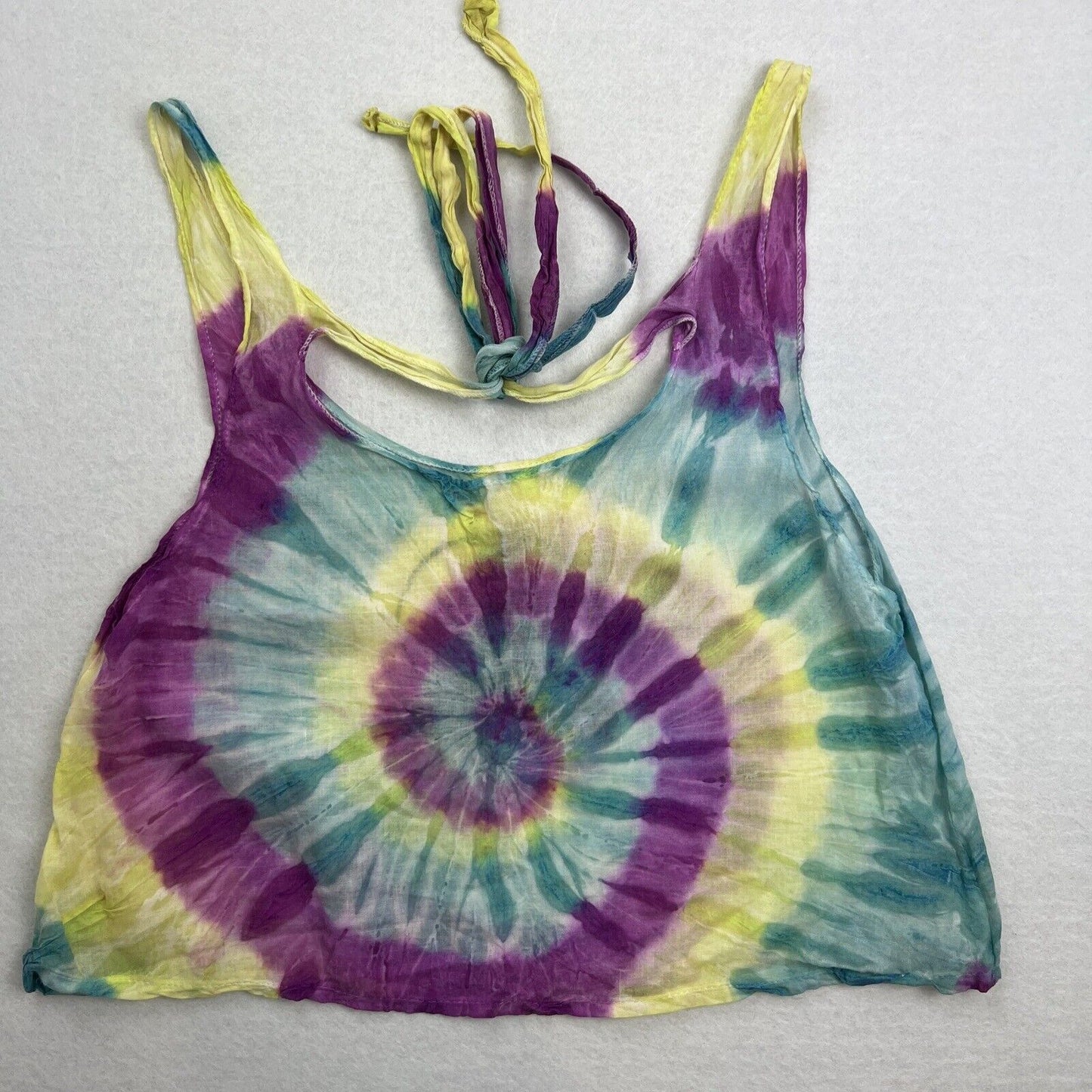 Full Moon Tie Dye Womens Cropped Tank Top One Size