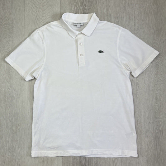 Lacoste Mens White Short Sleeve Polo Shirt Size 5 (Large)