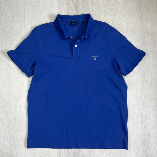 Gant Mens Blue Short Sleeve Polo Shirt Size 2XL