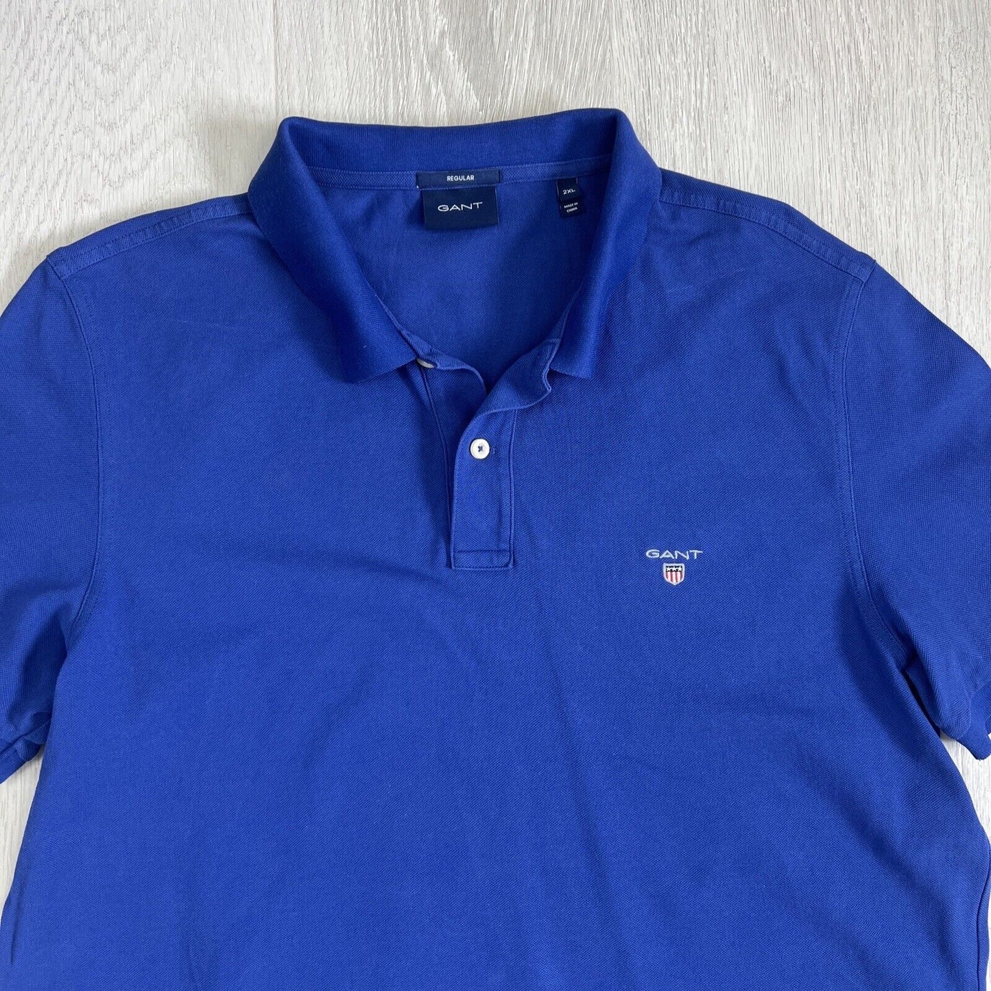 Gant Mens Blue Short Sleeve Polo Shirt Size 2XL