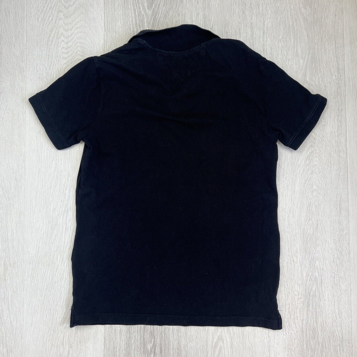 Zara Mens Black Short Sleeve Polo Shirt Size Small