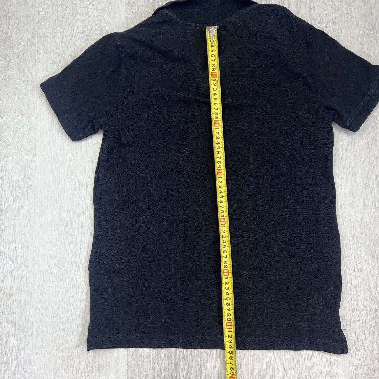 Zara Mens Black Short Sleeve Polo Shirt Size Small