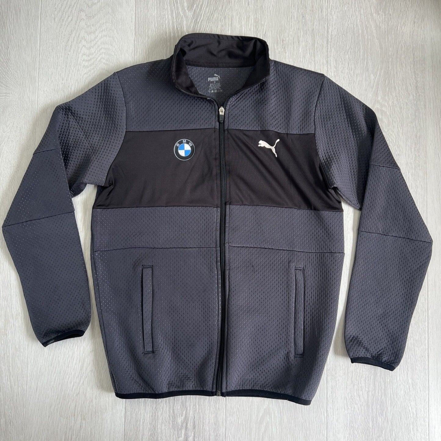 PUMA BMW Motorsport Mens Grey Soft Shell Jacket Size Medium